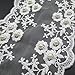 2 Yards 4-1/4 Inches White Cotton Floral Faux Pearls Embroidered Lace Trims Fabric DIY Craft Supply