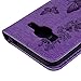 For Samsung Galaxy J3 2016 Wallet Case, Express Prime Case, Amp Prime Case, Natural Purple Luxury 3D Handmade Cover Embossed Butterfly PU Leather TPU Soft Bumper Kickstand Magnetic Credit Card Holders