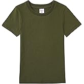 COSLAND Boys' 100% Cotton Heavyweight Short Sleeve Crewneck T Shirt