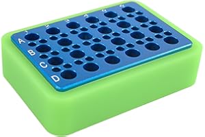 VISOSCI Aluminum Cooling Block - PCR Tubes Cooler, 24 Wells 1.5ml/2ml Tubes with 36 Wells 0.2ml Tubes
