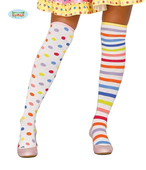 Guirca Fiestas GUI18561 - gepunktelte und Gestreifte Clown-Strumpfhosen