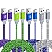 Pofesun USB Type C Cable, (4-Pack 10FT) USB A to USB-C Fast Charging Nylon Braided USB C Cable Compatible for Samsung Galaxy S10 S9 S8 Plus Note 9 8, Moto Z, V30 V20 G5 G6-White,Green,Blue,Purple