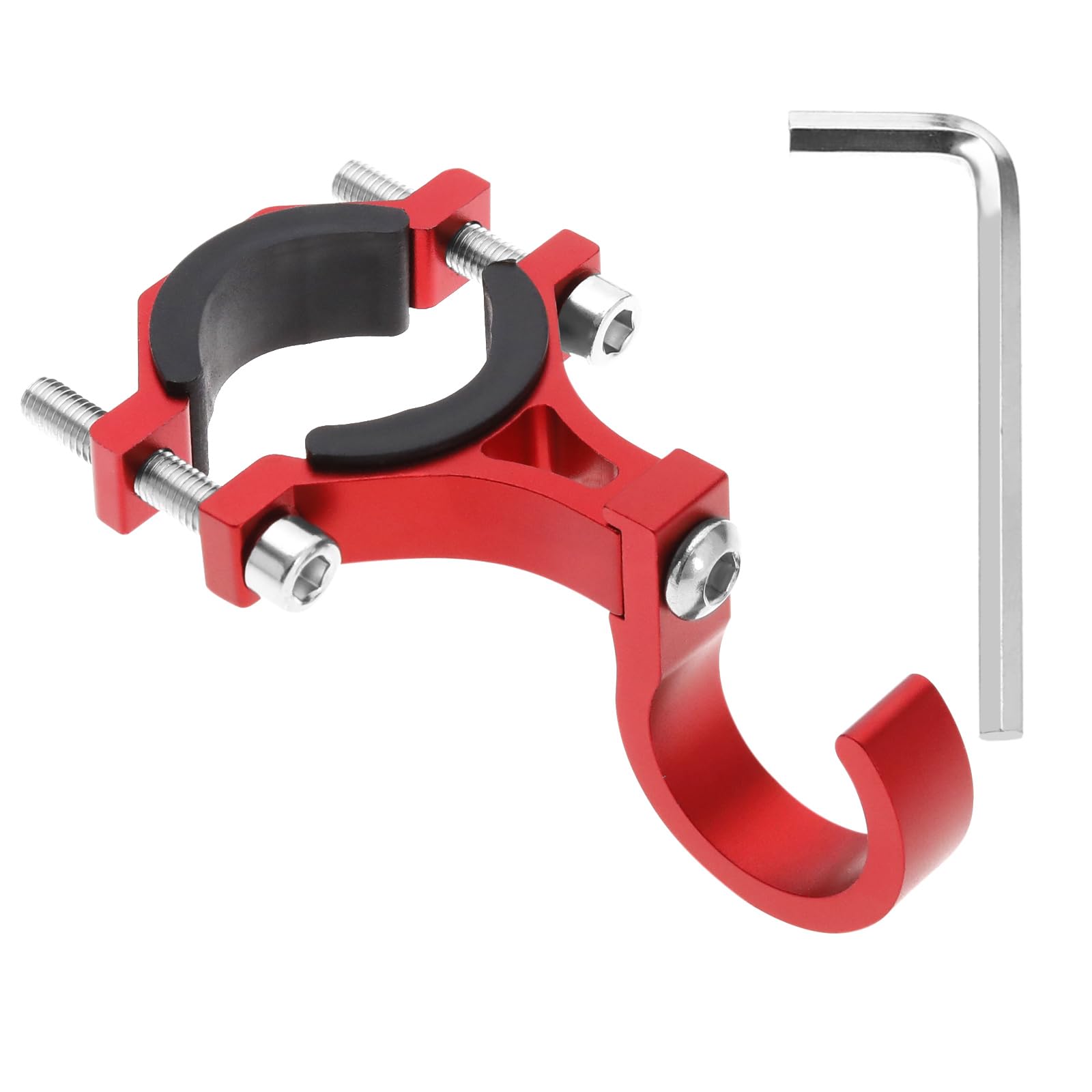 EMSea Electric Scooter Hook Universal Scooter Hook Aluminium Hanger Hook Multifunctional Scooter Hanging Hook Accessories for Rods with Diameters of 1.9-3.6cm, Red