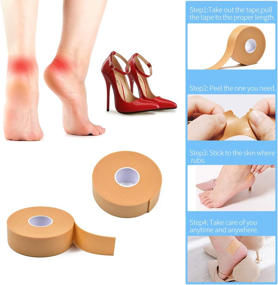 Blister Tape for Heels, IKOCO Sticker for Blister Waterproof Blister Roll, Anti-Slip Moleskin Tape Foot Care Sticker to Prevent Toe Blister and Chafing: Health & Personal Care