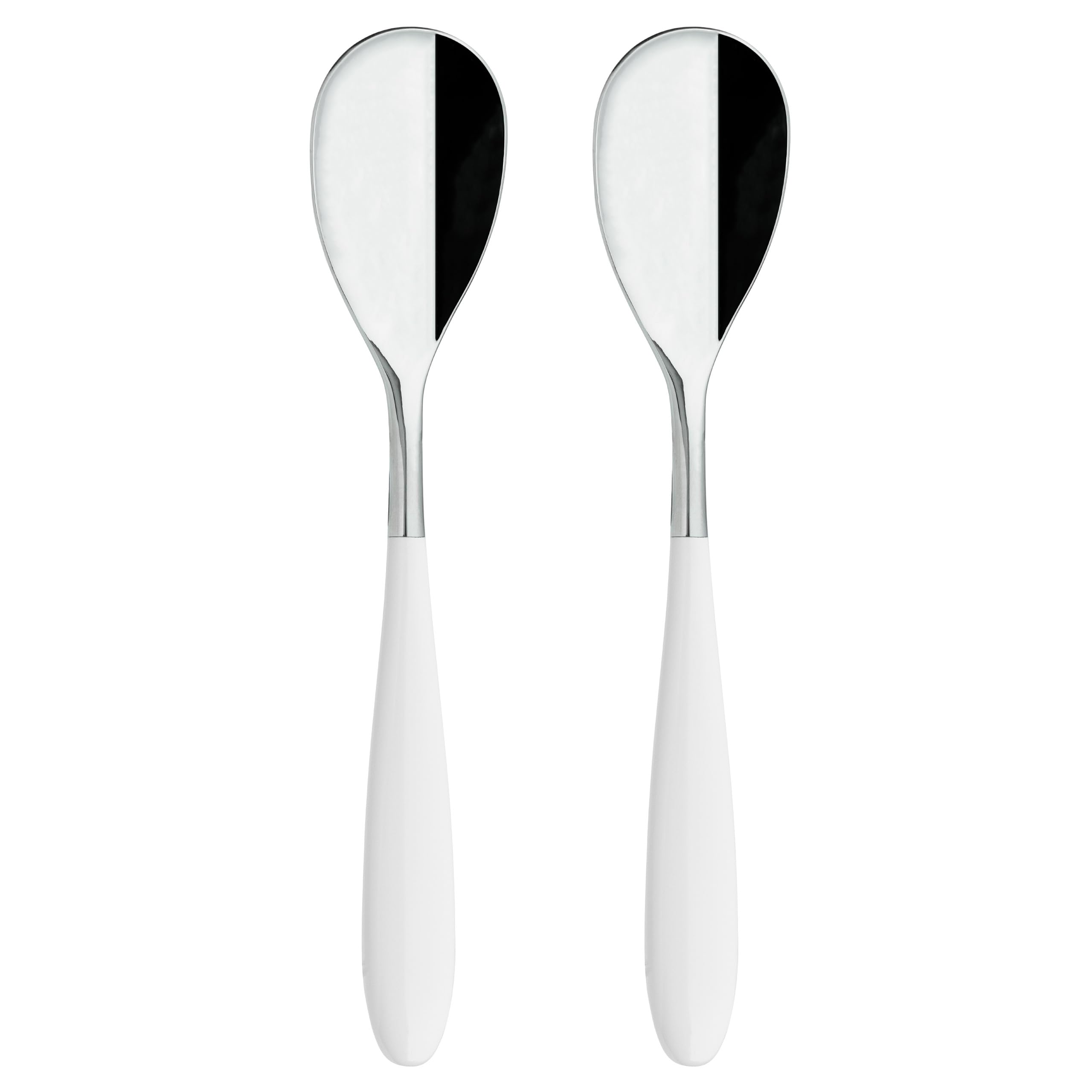 Grunwerg Ying & Yang Tablespoons 2TAS650W, 18/10 Stainless Steel, Set of 2, White