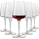 Krosno Red Wine Glasses | Elegant Design | Set of 6 | 16.9 oz | Infinity Collection | Ideal for Home, Restaurants and Receptions | Dishwasher Safe | Lead-Free Crystal Glass