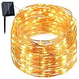 GDEALER Solar String Lights 150LED 49ft Waterproof Starry Copper Wire String Lights Ambiance Lighting for Outdoor Landscape Patio Garden Home Christmas Party Wedding Warm White (1)