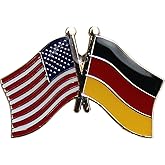 USA and Germany Flag Die-struck Metal Friendship Lapel Pin with Butterfly Clasp Closure, Approximate Size .5" x 1"