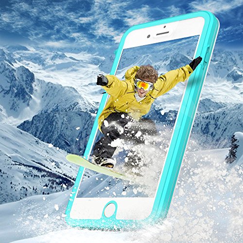 iPhone 7 Waterproof Case, EFFUN IP68 Certified Waterproof Underwater Cover Dustproof Snowproof Shockproof Case with Cell Phone Holder, PH Test Paper , Stylus Pen and Floating Strap Aqua Blue