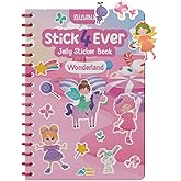 Stick4Ever Jelly Sticker Book - for Kids - Waterproof, Easy to Clean Reusable Sticker Book for Toddlers- Reusable Road Trip Activities for Kids - Stocking Stuffers for Toddlers (Wonderland)