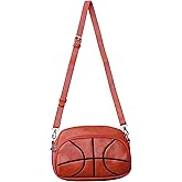 Basketball Crossbody Purse Bag for Women – Faux Leather Sporty Stadium Events Handbag with Adjustable Strap, Trendy Cross Body Shoulder Purse for Girls, Athletes & Basketball Lovers, Thanksgiving Gift