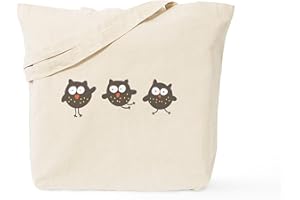 CafePress Silly Owls Tote Bag Natural Canvas Tote Bag, Reusable Shopping Bag