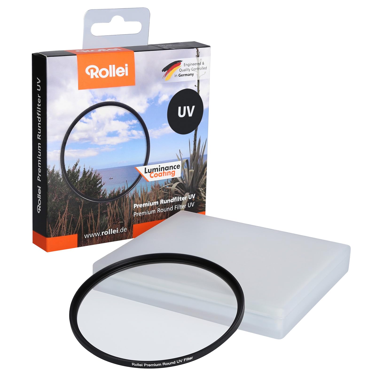 Rollei Premium Round Filter UV 77 mm - UV filter and protective filter with aluminum ring made of Gorilla glass with special coating - Size: 77 mm