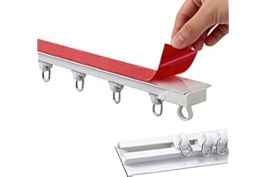 Widen the Self Adhesive Curtain Track, No Drill Curtain Rail System, Cabinet Curtains Rod Ceiling or Wall Mount 40-800cm Tool