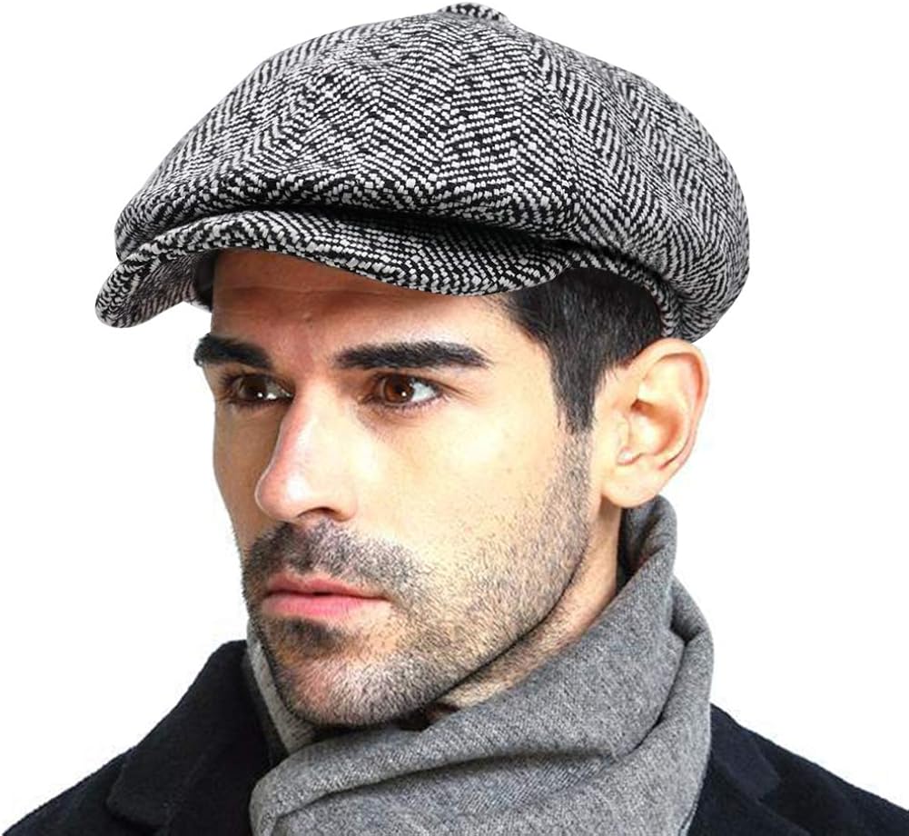 Men’s Newsboy Gatsby Hat Vintage Beret Flat Ivy Cabbie Driving Hunting