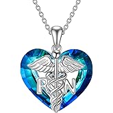 POPKIMI Gifts for Nurse Doctor Caduceus Stethoscope Locket Necklace That Holds Pictures Photo Doctor Nursing Medicine Themed Sterling Silver Nurse Jewelry