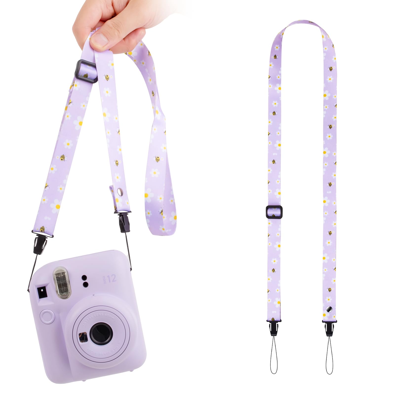 VOVMOEYA Kids Camera Strap - Lanyard for Kids Camera, Compatible with Fujifilm Instax Mini, Sony ZV-E10, ZV-1, ZV-1F, Canon EOS M50, Nikon DSLR - Purple