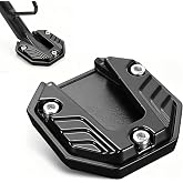 AurLunUs Motorcycle Kickstand Pad, Universal Non-slip Side Stand Enlarger Plate, Aluminum Alloy Anti-sink Foot Support Extension, Rustproof Parking Stand Foot for Most Motorcycles, Black