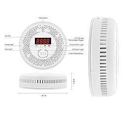 Vzmcov Carbon Monoxide and Smoke Detector LCD