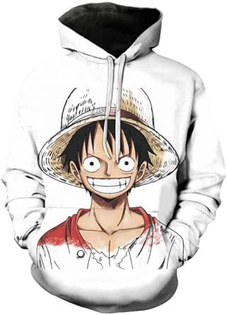 Amazon.com: FUQIASNG Hoodies Men's Anime One Piece Hooded Sweater,3D Digital Print Long Sleeve 