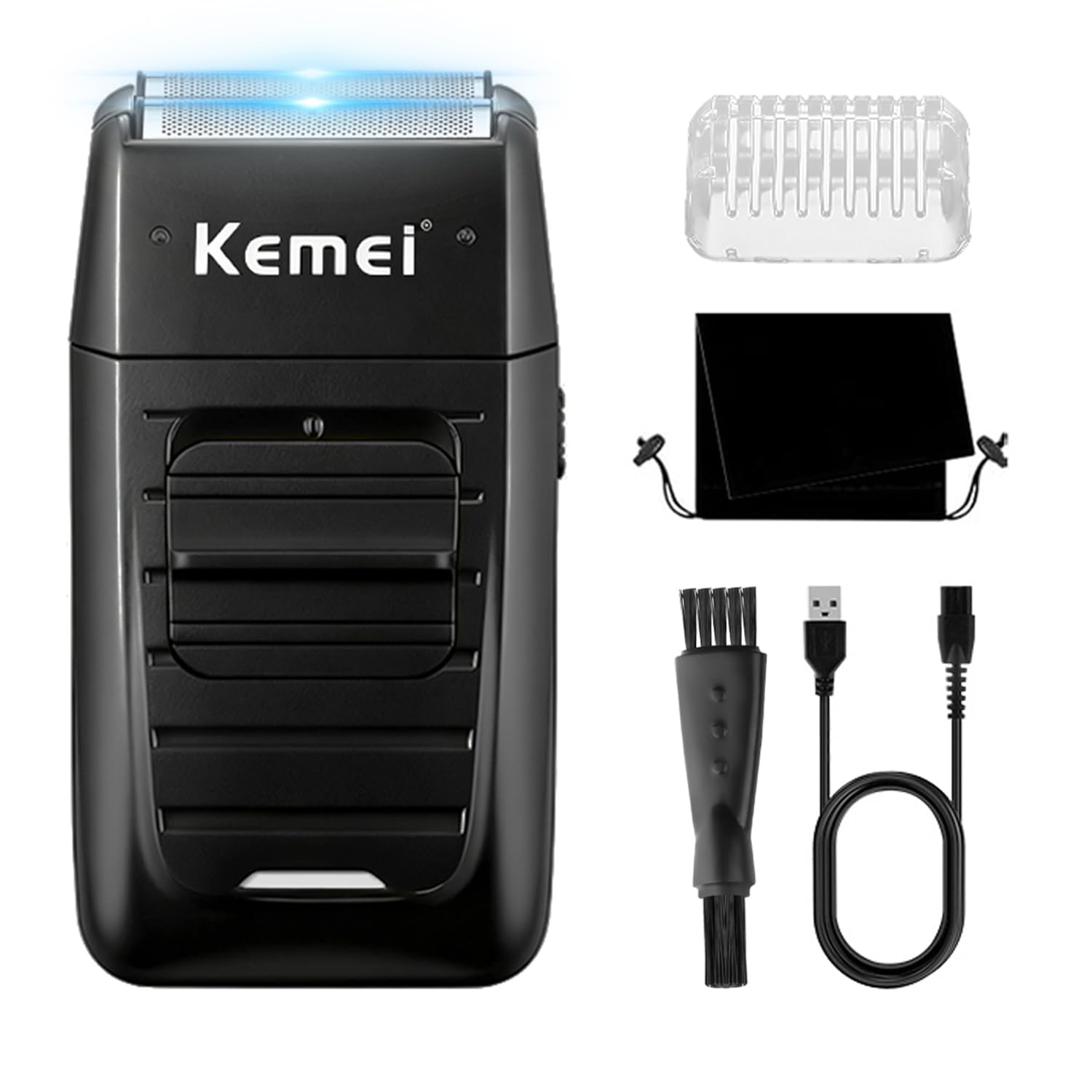 KEMEI Men's Reciprocating Cordless Razor Shaver Electric Rechargeable Shavers Precision Beard Sideburn Trimmer Razors Twin Blade Multifunction Grooming Razor