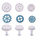 3Pcs Gear Cookie Cutters, Steampunk Cogs Plunger