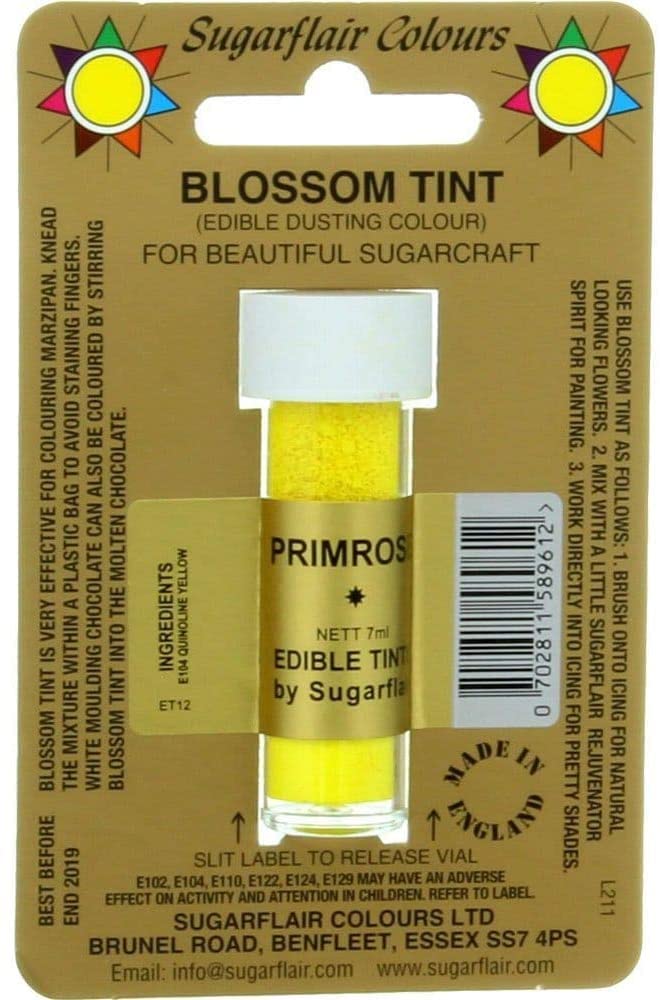 Sugarcraft Sugarflair Colour Blossom Tint Powder Dust Primrose 7ml