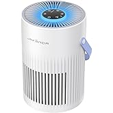 Air Purifiers for Bedroom, Jafända Pet Hair Air Purifier, Max 650 ft², 3-in-1 Filter, H13 HEPA Air Filter, 20dB Quiet Sleep Mode, 7-Night Light, Portable Handle for Home, Remove Dust, Smoke, Odor