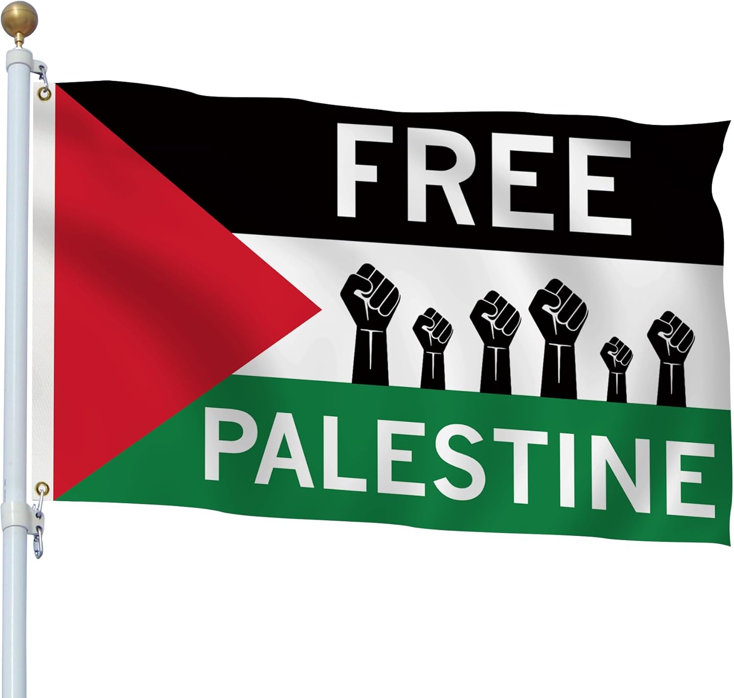 Flags - Free Palestine Flag 3X5 Ft Outdoor Flag 100D Polyester Durable Oxford Sleeve with 2 Brass Grommets