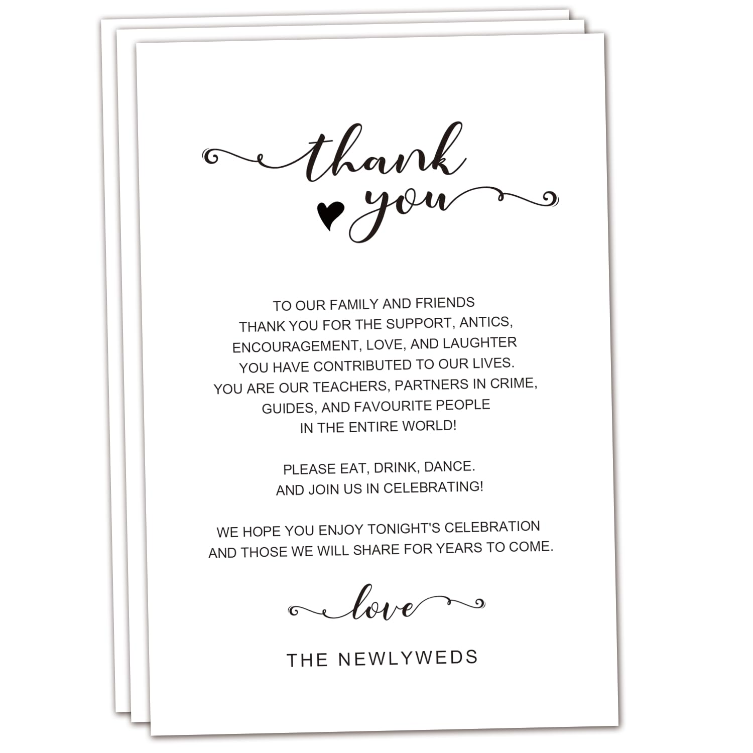 Photo 1 of 50 Thank You Cards & Table Signs - Perfect for Weddings, Receptions & Events