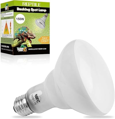 LUCKY HERP 150W Reptile Heat Lamp Basking Spot UVA Light E27 220-230V