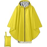 COOFANDY Rain Ponchos for Adults Full Zip Lightweight Rain Jackets Waterproof Packable Raincoats with Hood Hiking Camping