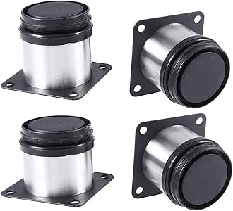 Mengger Patas para Muebles Inoxidable Cocina Armario Redondo Regulables