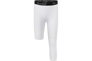 Runhit Youth Boys Compression Pants One Leg Compression Tights Leggings for Basketball 3/4 Athletic Pants Workout Base Layer