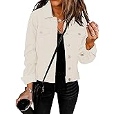 GRAPENT Women's Basic Button Down Long Sleeve Stretchy Jean Trucker Denim Jacket