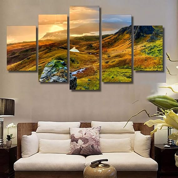 KGKBH 5 Cuadros en Lienzo Cuadros de Arte de Pared de Sala de Estar