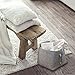 Kasefox Felt Storage Bin - Natural Tan Suede Ties - Premium Grey Felt Organizing Basket for Home, Office, Nursery, Toys, Dorm, Closet – Fits in Cube Storage Shelves - Medium
