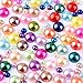 400 pcs DIY Art Mixed Color Half Round Pearl Bead Flat Back 4mm - 8mm Scrapbook for Craft M1-10