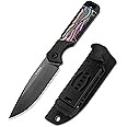 Kizer Militaw Fixed Blade Knife with Sheath, D2 Blade Camping Knife with Multicolored G10 Handle, Fixed Blade EDC Knife for Men Women Gift, Outdoor Hunting Hiking Survival Knives 1067M2