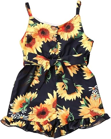 baby girl sunflower overalls