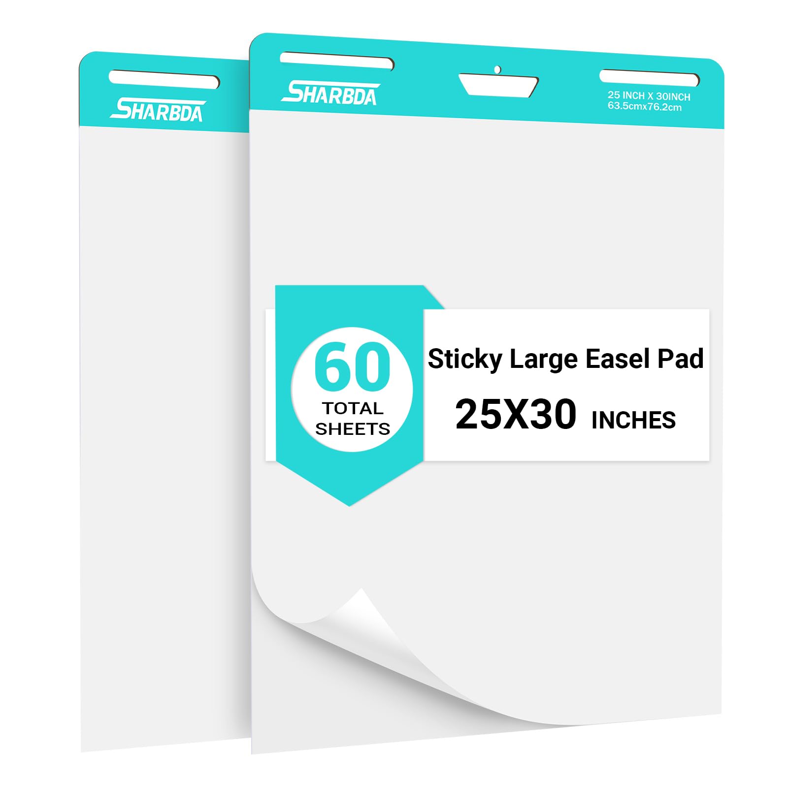 SHARBDA Sticky Easel Pad, 25 in x 30 in,Flip Chart