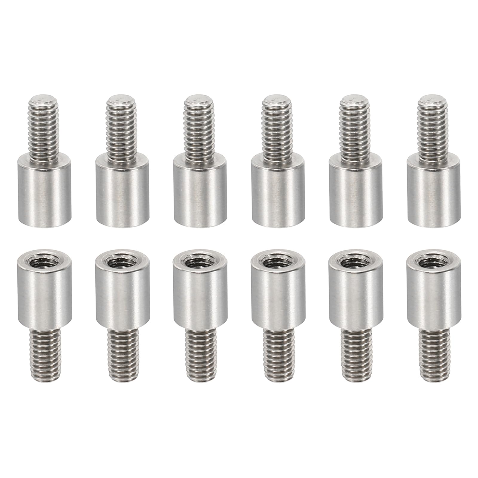 PATIKIL 12pcs M3 Standoffs, M3 6+6mm Spacer Standoffs Steel Threaded Standoffs Screws Kit 3mm ID 5mm OD Metric Male Female Thread Adapters for Circuit Board PCB RC Drones Motherboard — image 1