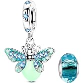 LNQOBU 925 Sterling Silver Charms Color-changing Chameleon Dangle Charm Beads Glow in the Dark Charme fits Pandora Bracelets and Necklace Jewelry Gift for Women