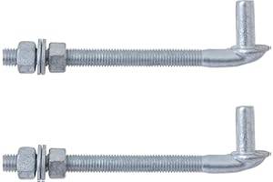 VIVIDA 8" J Bolt Gate Hinge 2 Pack, Gate Bolt Hinge with 5/8" Male Pin, Heavy Duty Chain Link Fence Hardware, Galvanized Steel