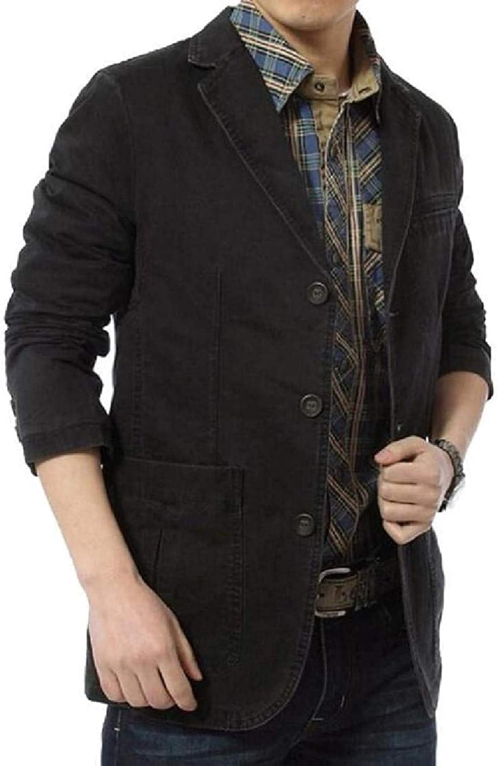 Men Cotton Casual SingleBreasted Sport Coat Blazer Jacket at Amazon Men’s Clothing store