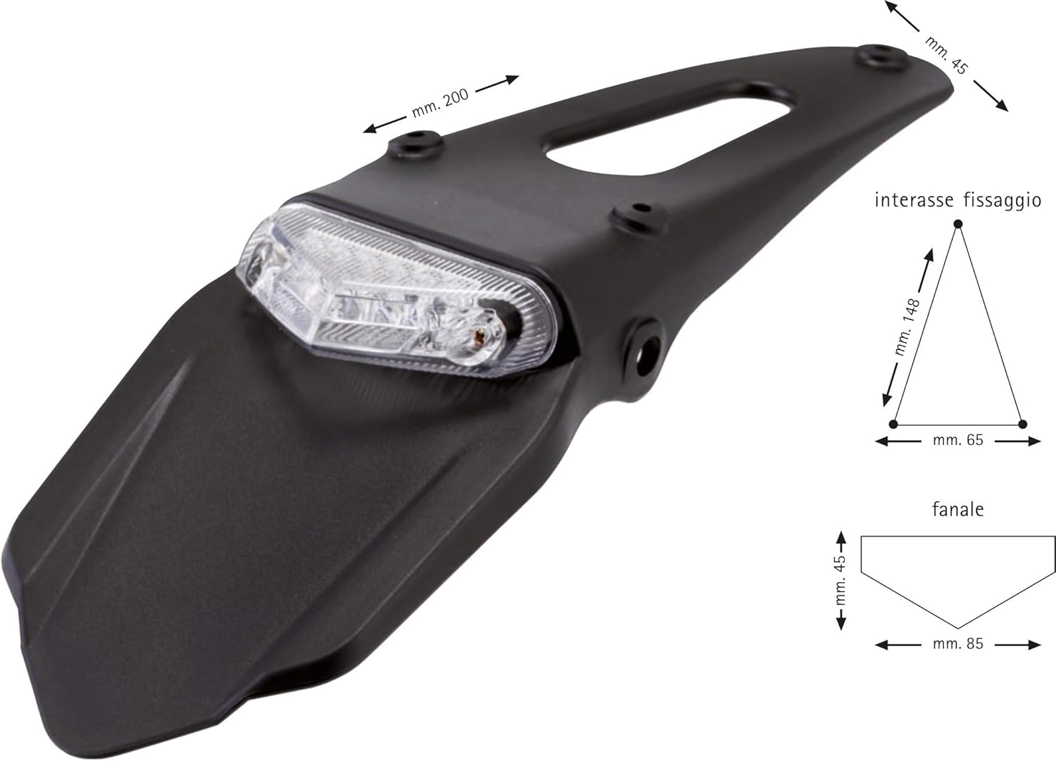 Fanalino Posteriore Moto Led Omologato Chaft Stop Nero Vendita Online