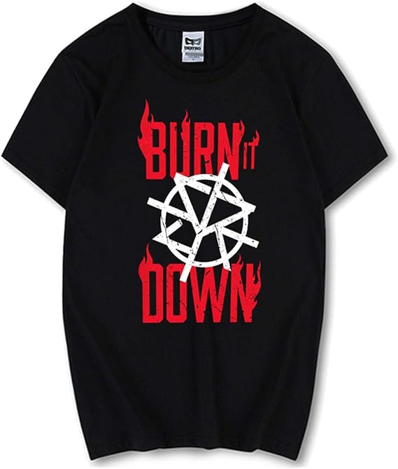 Amazon Qiaomi Seth Rollins セス ロリンズ Burn It Down メンズ Tシャツ レスリング ロック 半袖 ファッション おしゃれ Tシャツ カットソー 通販