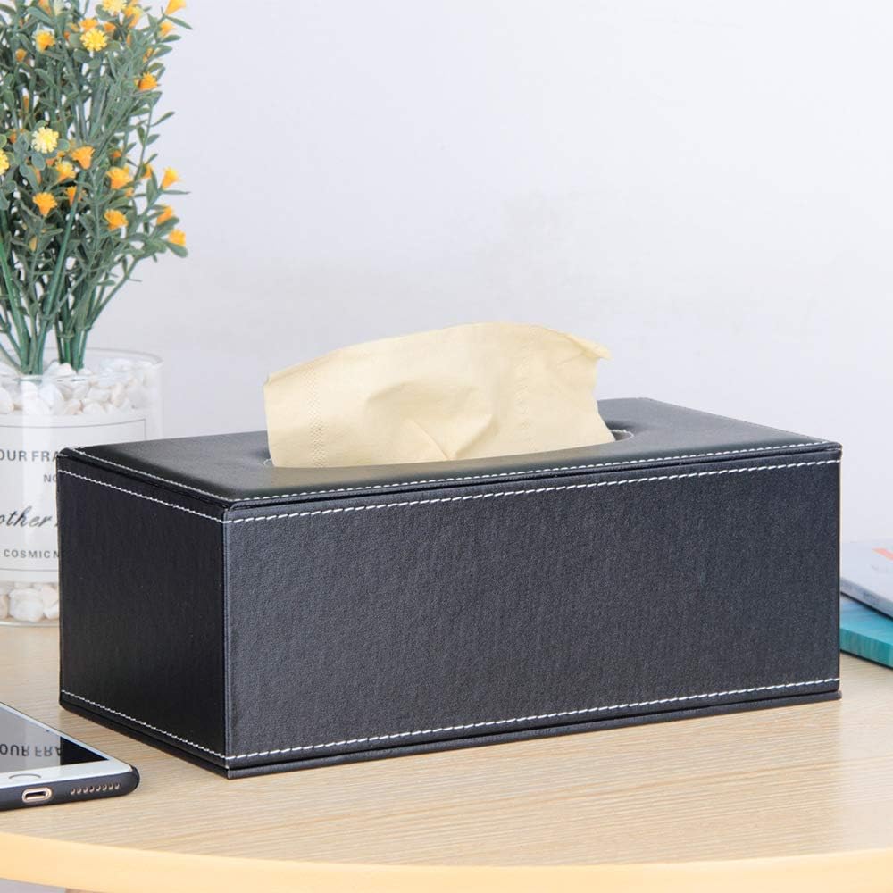 Cq acrylic Tissue Box Holder with Cover Rectangular,Facial Tissue Dispenser Box Case for Countertop,Clear Plastic Dryer Sheet Container Napkin Organizer for Bathroom, Kitchen,Home,Rectangle: Home & Kitchen