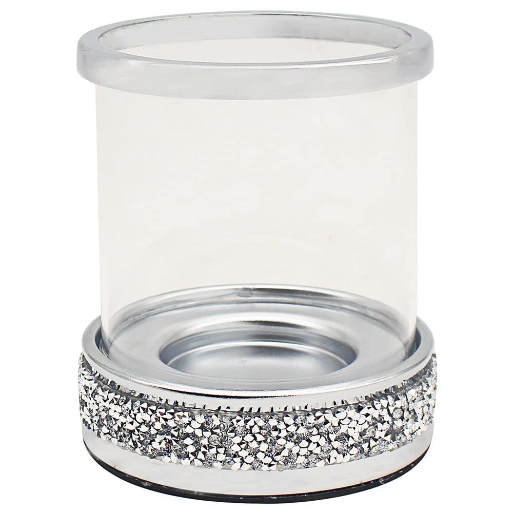 LEONARDO LP48216 Metal Multi Crystal Candle Holder | For Adults | Silver Accessory