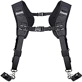 Ztowoto Double Shoulder Camera Strap Harness Quick Release Adjustable Dual Camera Tether Strap DSLR SLR Camera (ztowoto)